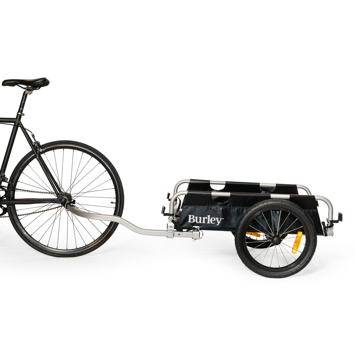 Burley Flatbed Bike Trailer Attached To Bike