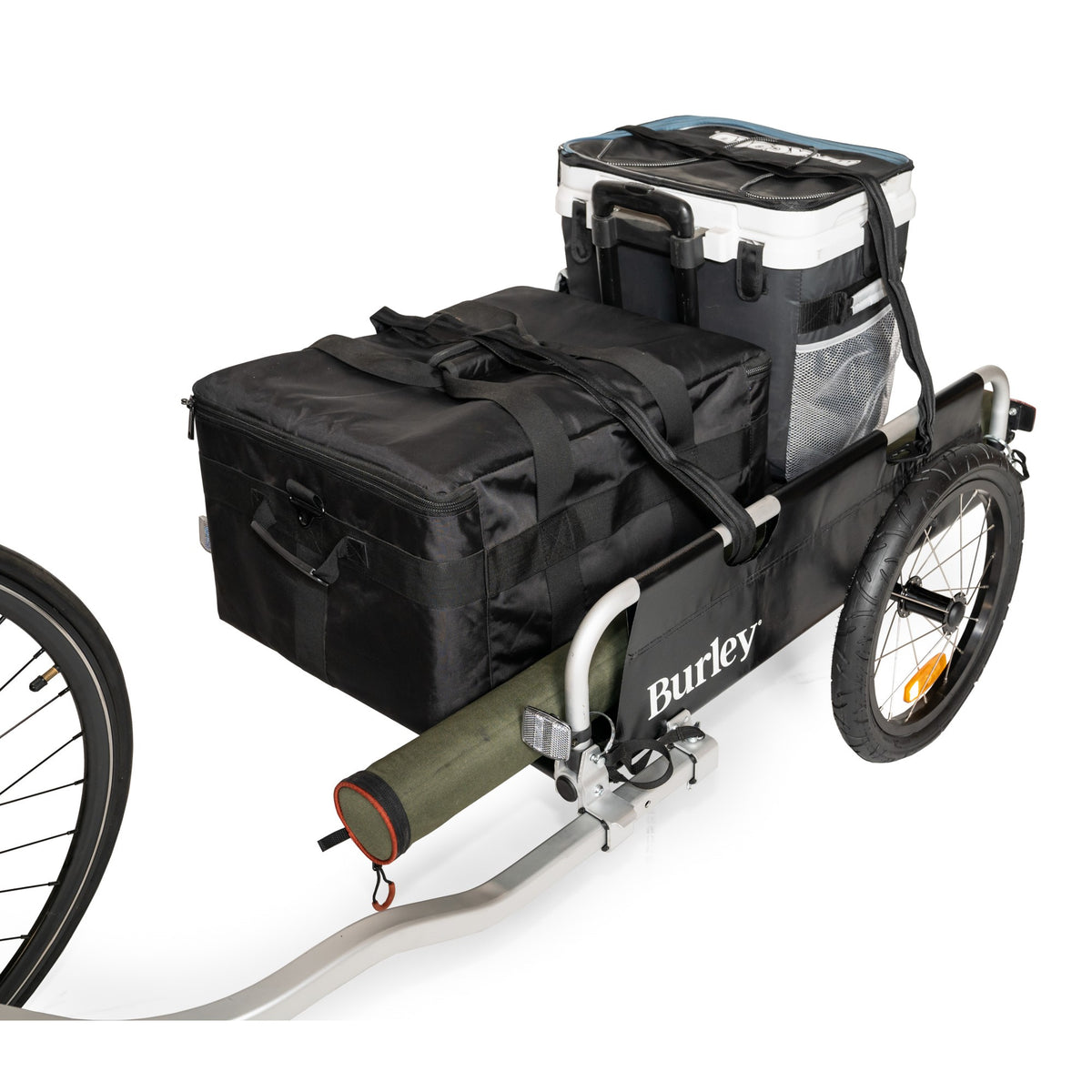 Burley Flatbed Bike Trailer Loaded With Outdoor Gear