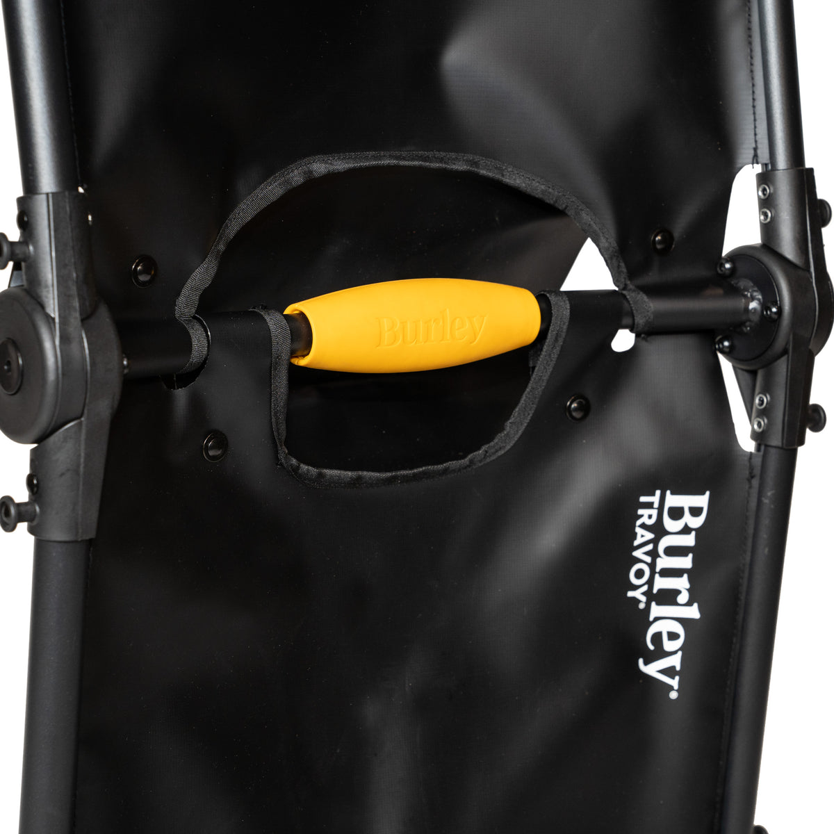 Black Travoy with yellow handle