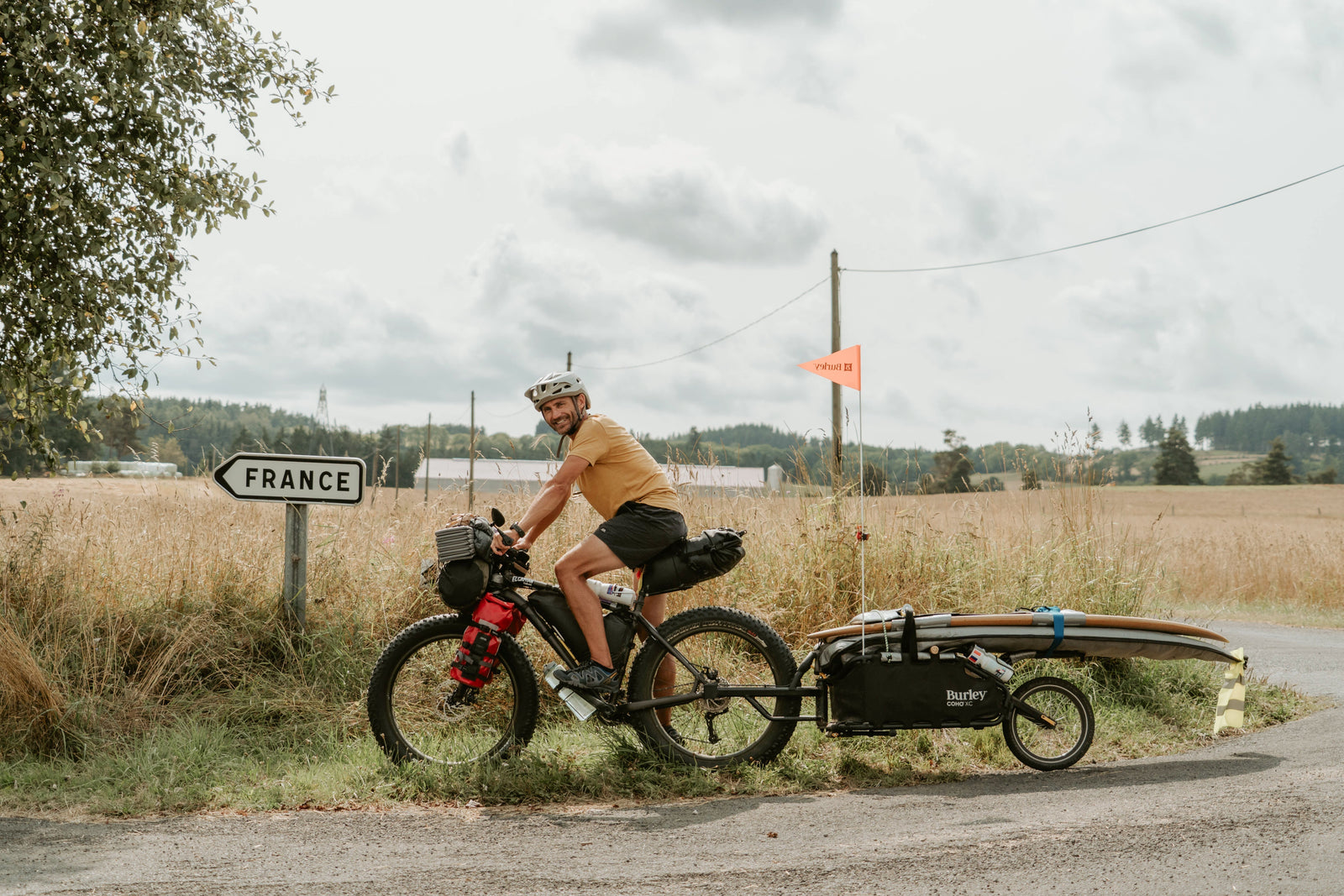 Ben with loaded Burley Coho XC 
