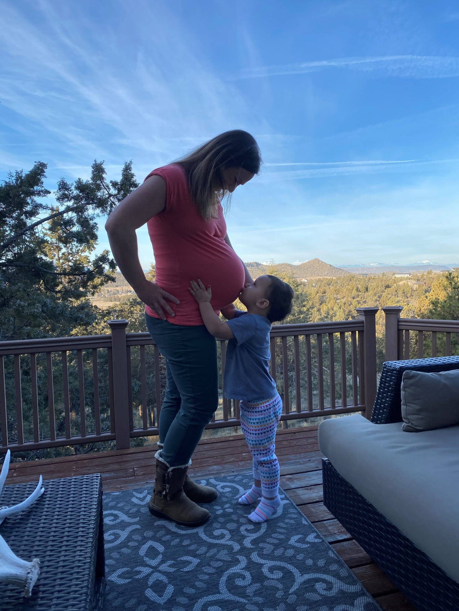 woman with her child