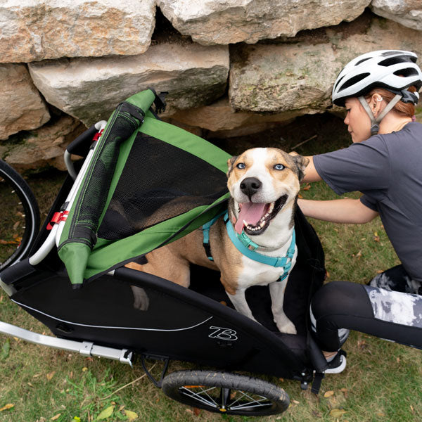 MOJAY Dog Bike Trailer for Small and Medium Pets Under 88 lbs, LightBrown
