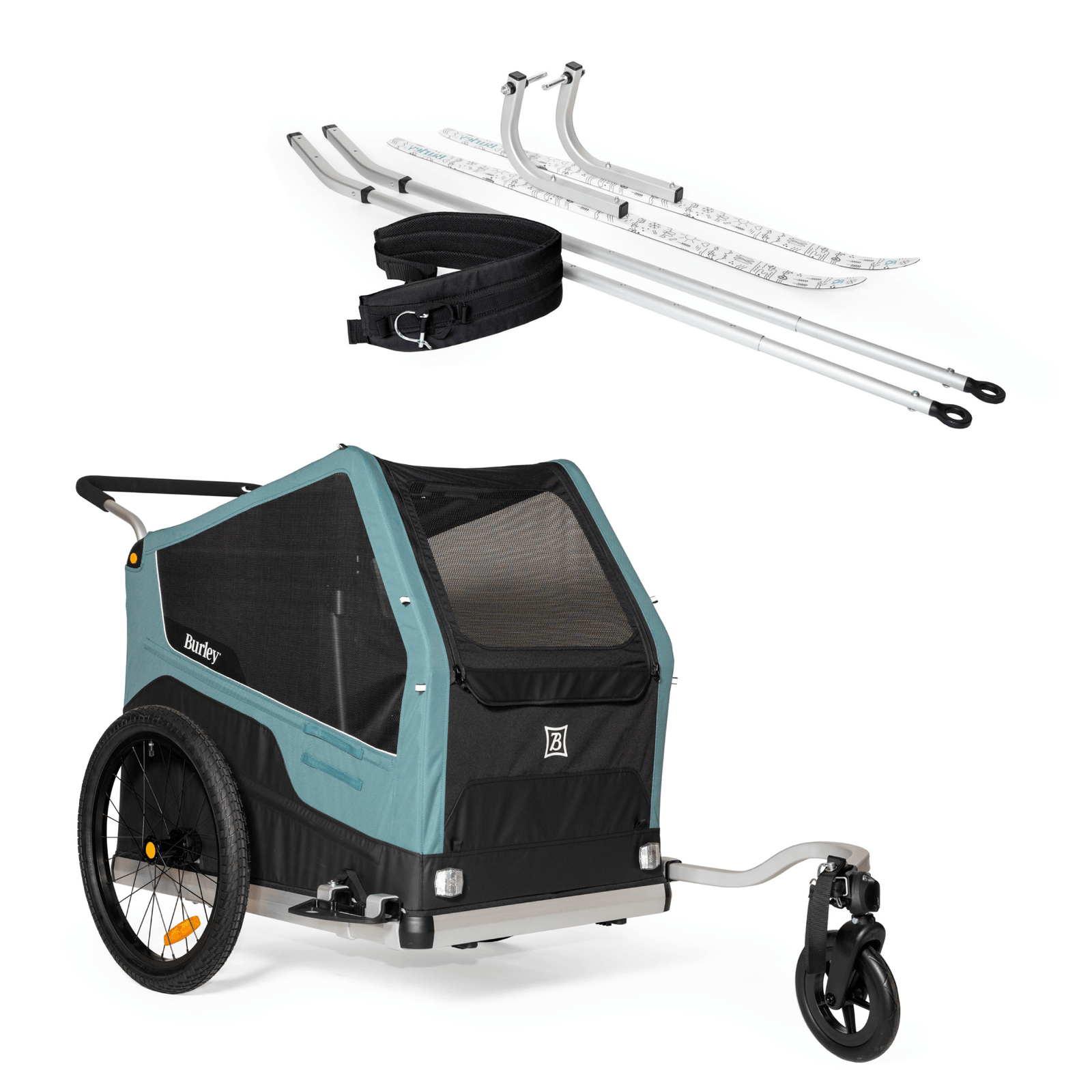Burley Bark Ranger® XL Dog Bike Trailer | Ski Bundle - Burley Pet Trailer