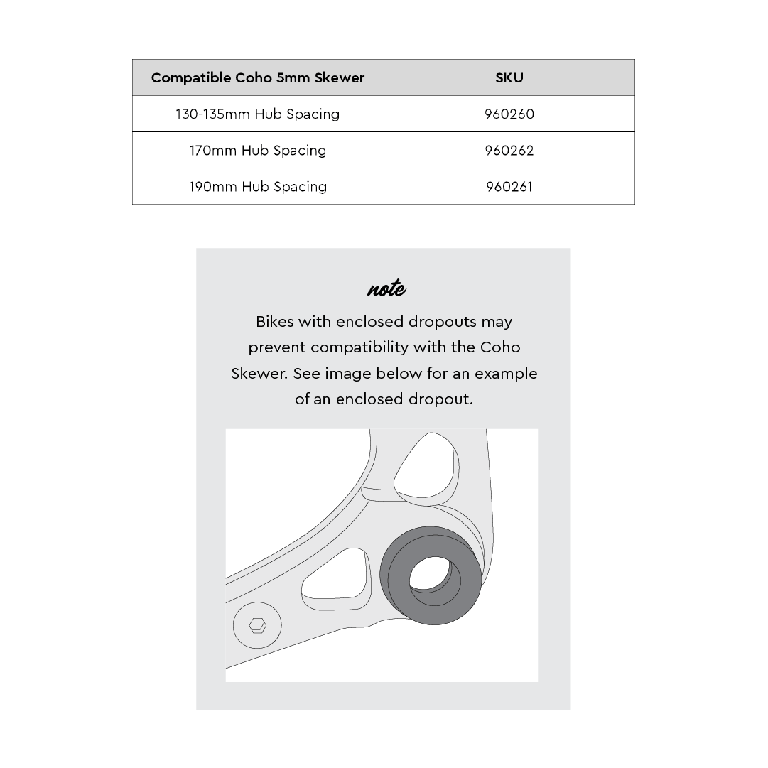 Burley COHO Brochette 5 Mm Essieu Remorque Vélo - Connexion QR Coho XC