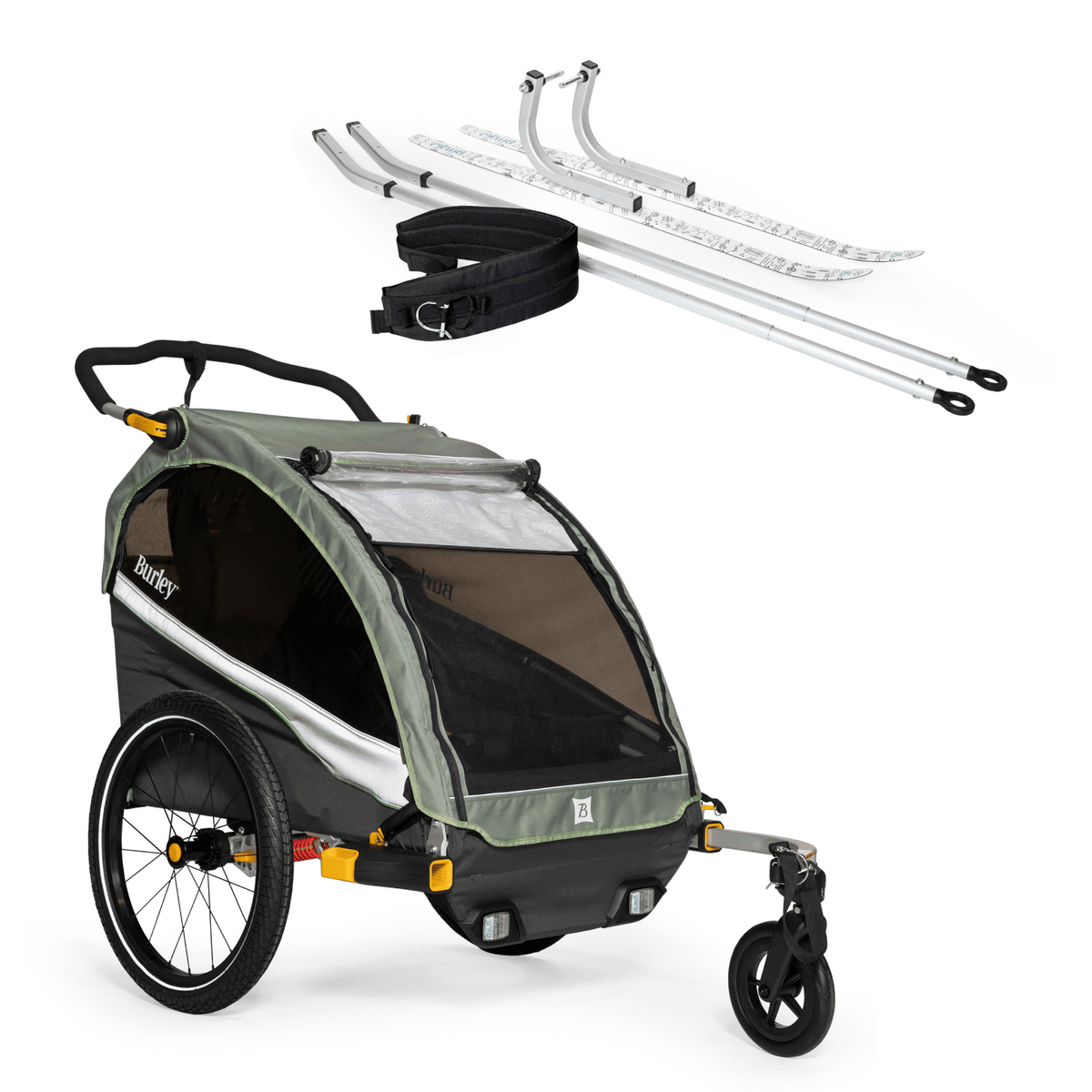 Burley D'Lite™ X - Kid Bike Trailer | Ski Bundle - Burley Kid Bike Trailer