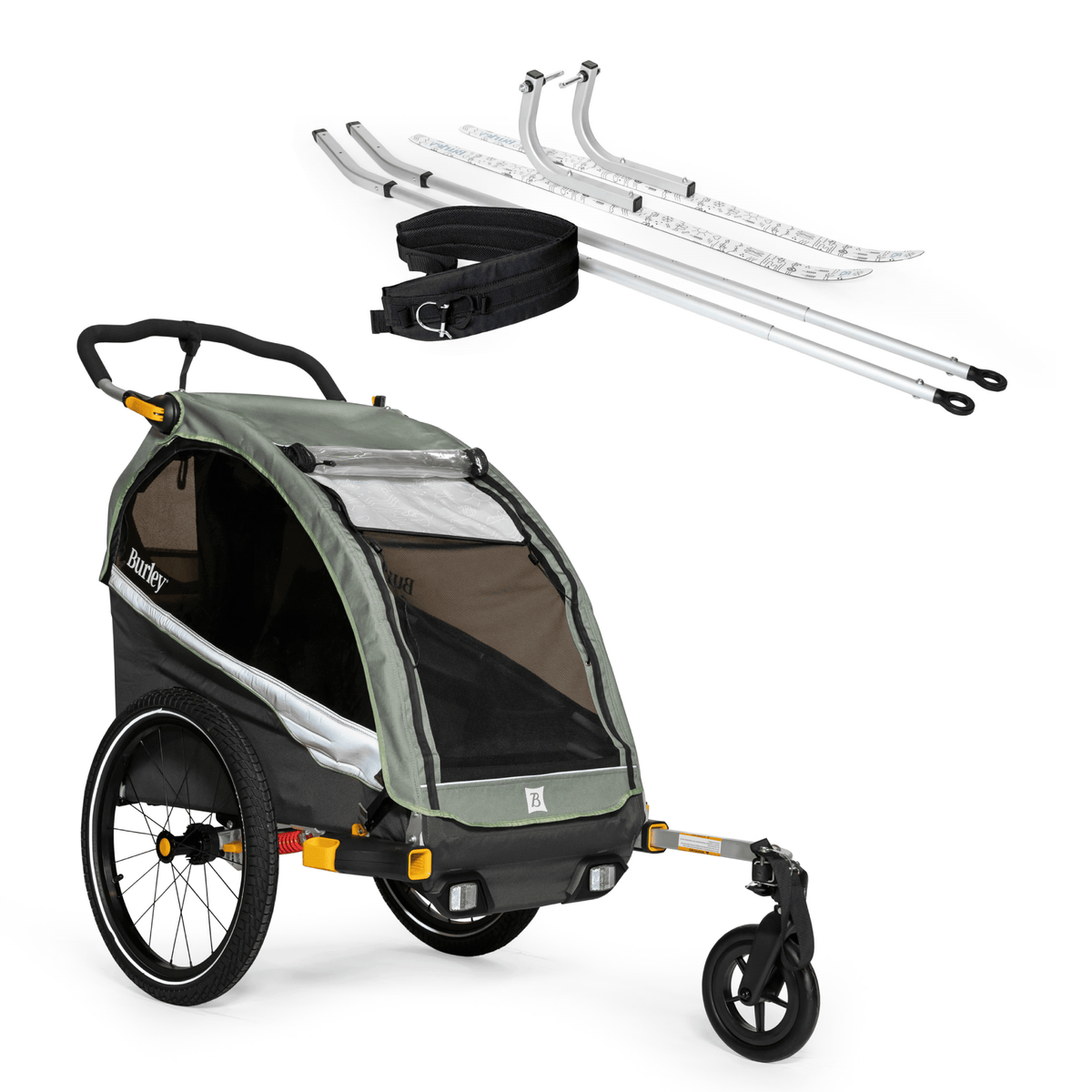 Burley D'Lite™ X Kid Bike Trailer | Ski Bundle (Single) - Burley Kid Bike Trailer