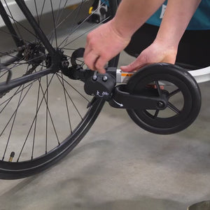 Video demonstrating Encore X Kid Bike Trailer hitching, strolling and folding functionality.