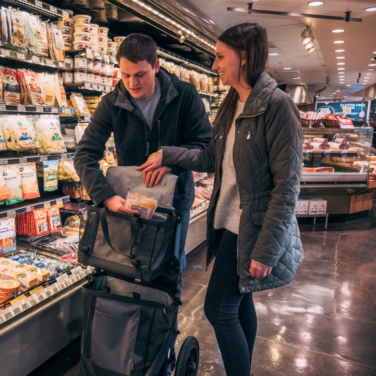 Burley Lower Market Bags on Travoy in Grocery Store